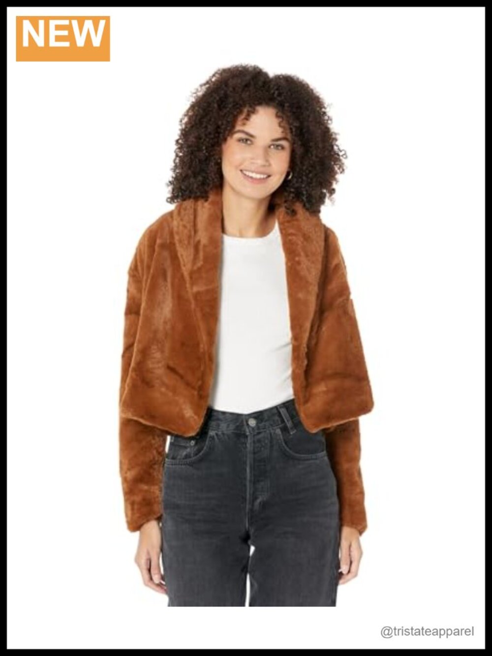Faux Fur Faux Leather Long Coat with Notch Collar